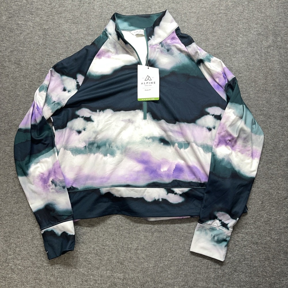 Alpine design women's size large quarter zip soft clouds lilac pullover NWT